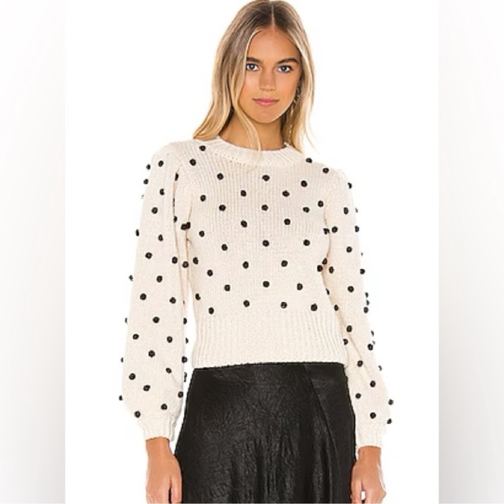 ASTR the label polka dot Sweater medium aidy sweater revolve cream black cotton